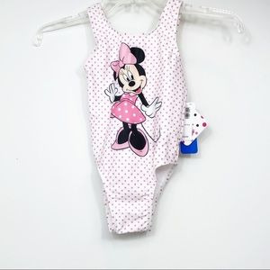 NWT 5T Minnie Mouse 1 piece bathing suit, UPF 50+